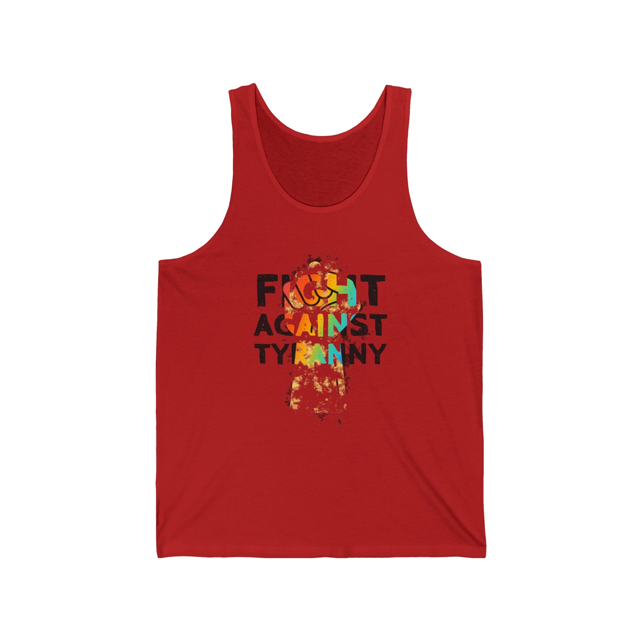 Fight Against Tyranny Rainbow Pride 100% Cotton Tank Top
